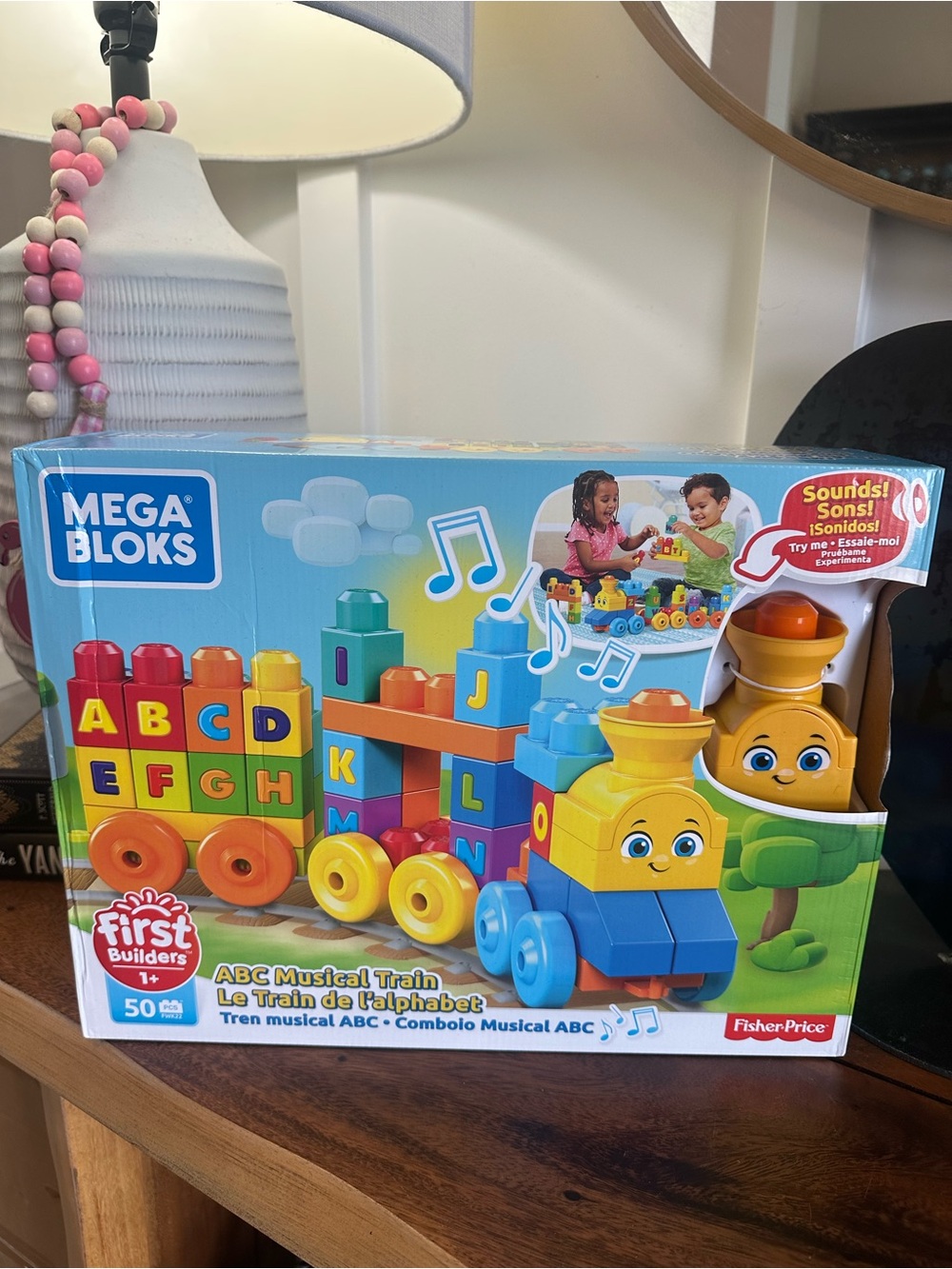 MEGA BLOKS First Builders ABC Musical Train 50-Piece Set Fisher-Price